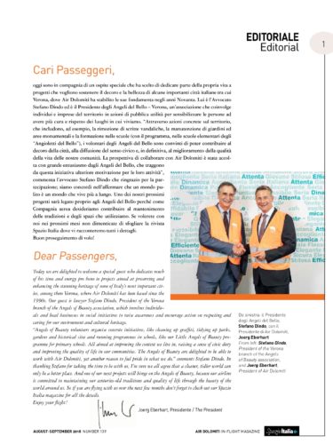 Rivista di bordo di Air-Dolomiti 2018